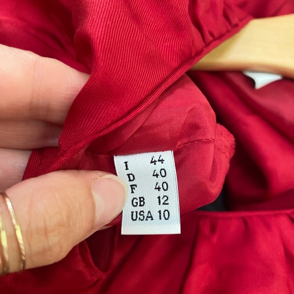 Moschino Italy Red Long Sleeves Festive Virgin Wool Silk Mini Dress Italy Sz 10 - Picture 7 of 13